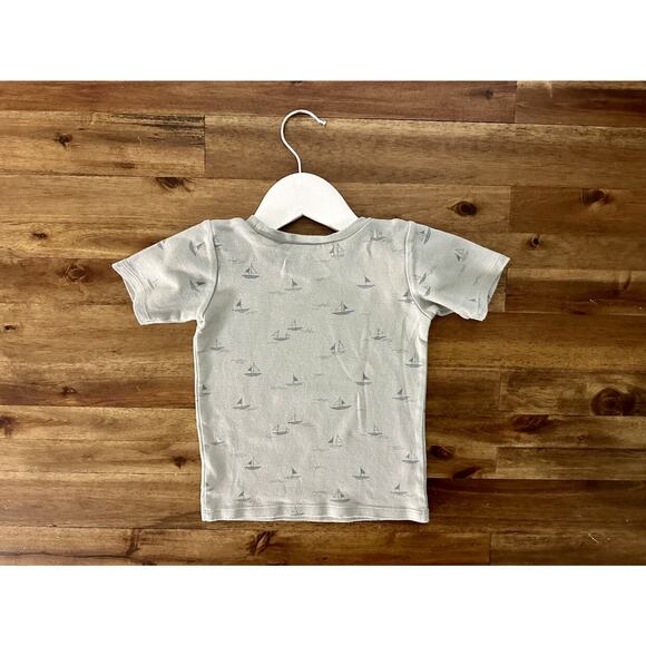 Rylee + Cru Blue Sailboats Summer Knit Short Sleeve Shorts Pajama Set Preppy 4/5 - Picture 8 of 11